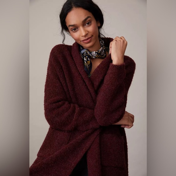 Anthropologie Brenna Boucle Longline Cardigan One Size Like New - Picture 4 of 11